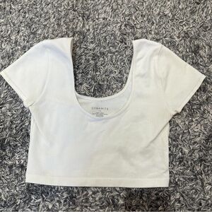Small white dynamite crop top